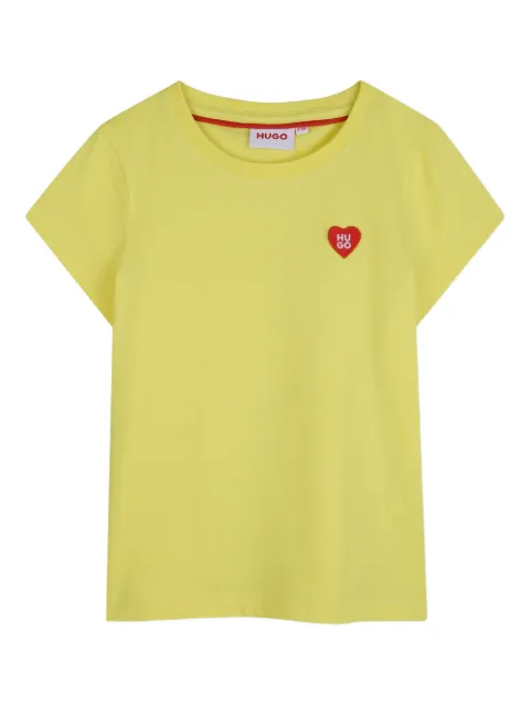 HUGO KIDS heart-detail round-neck T-shirt