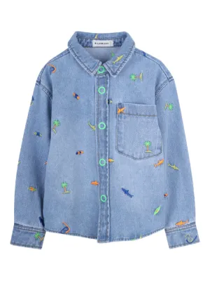 Marc Jacobs Kids patchwork-design Denim Shirt | Blue | FARFETCH GE