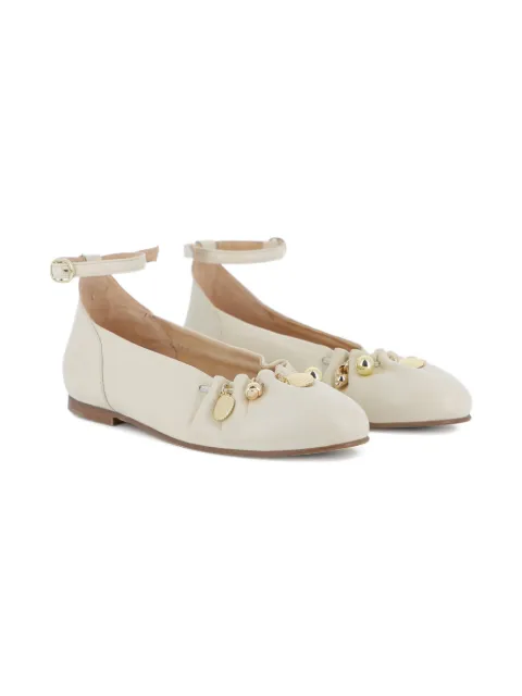 Chloé Kids charm-detail ankl-strap ballerinas