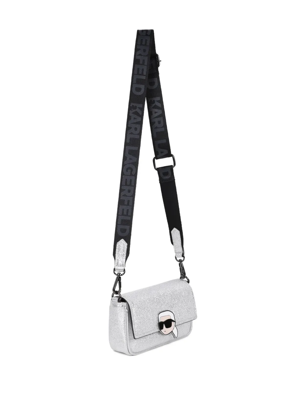  Karl Lagerfeld Kids Glitter Appliqué Bag - Silver 