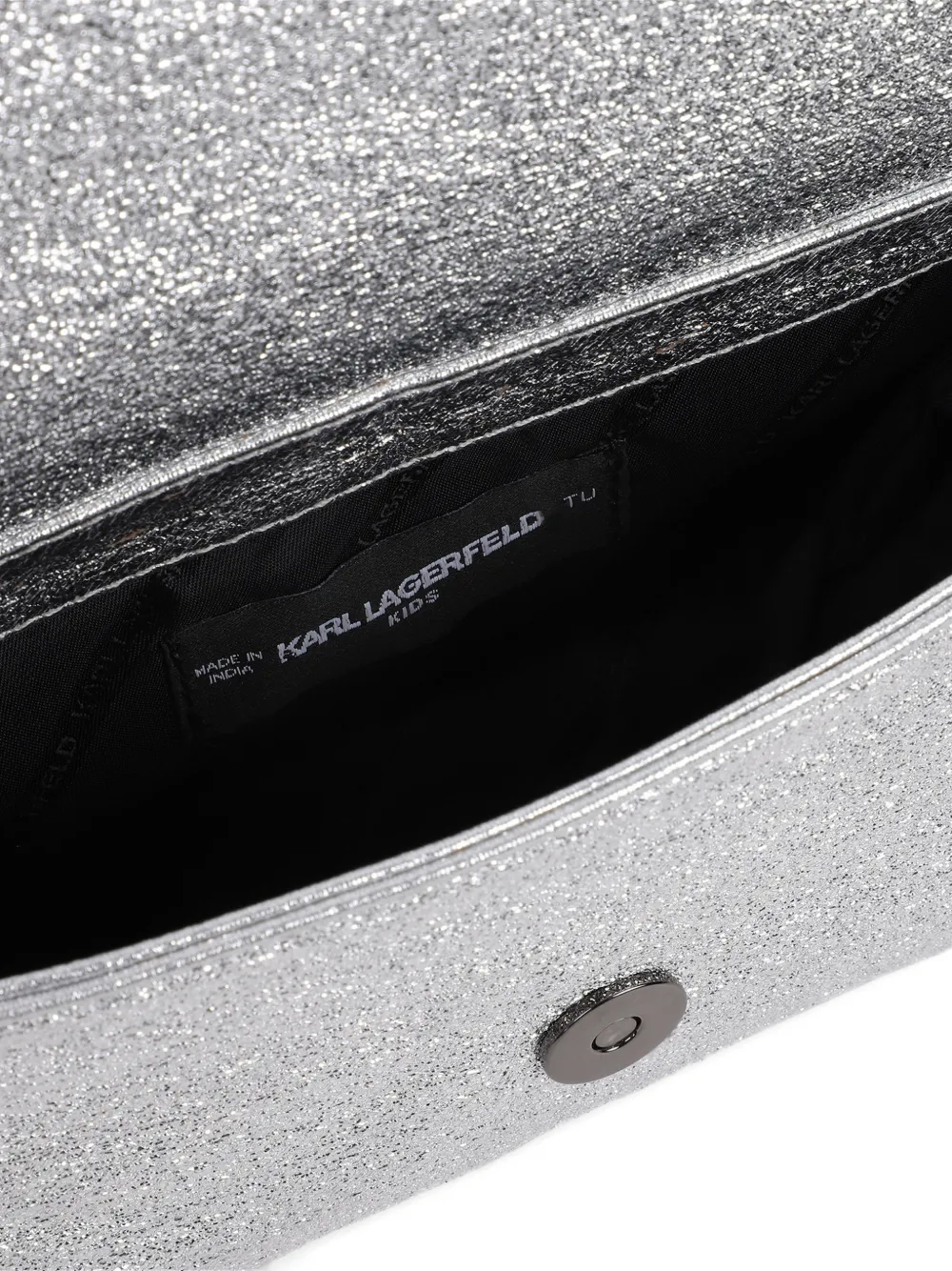 Karl Lagerfeld Kids Tas met glitter applicatie Zilver