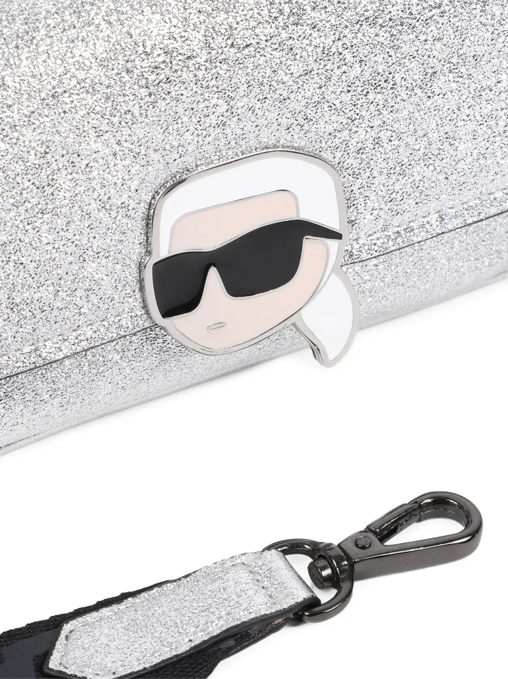 Karl Lagerfeld Kids Tas met glitter applicatie Zilver