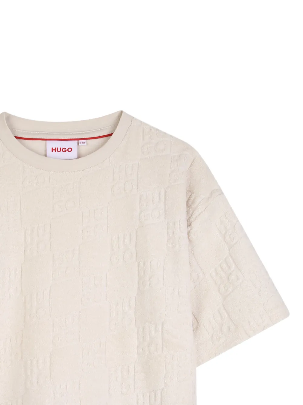  Hugo Kids Short-sleeve Pattern T-shirt - Neutrals 