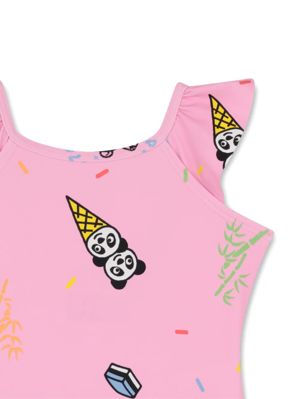  Kenzo Kids Ruffled Graphic-print Swimsuit - Pink 