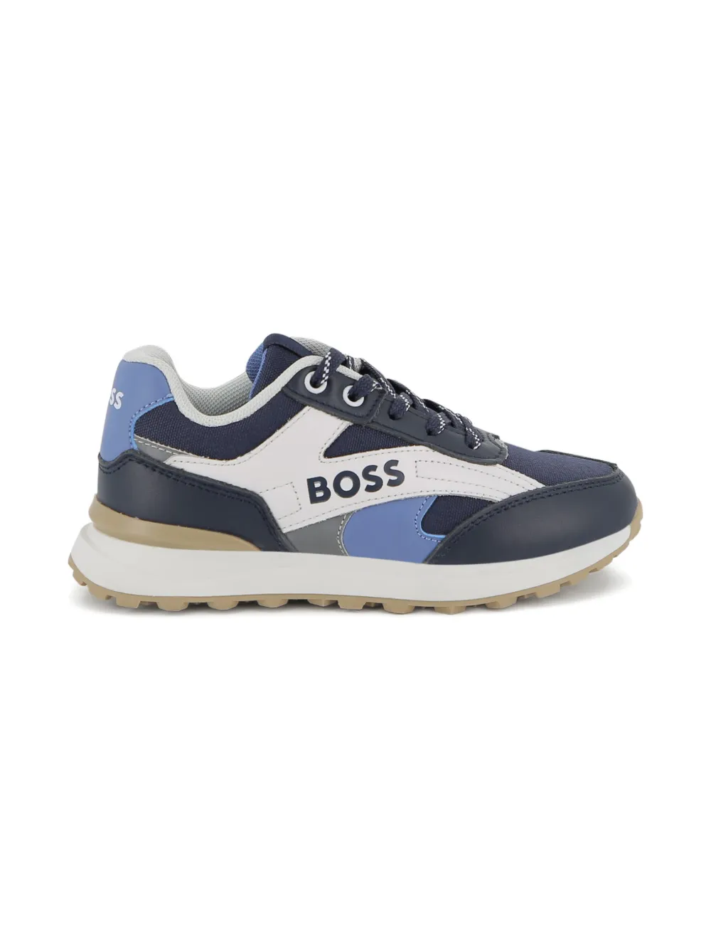 BOSS Kidswear Sneakers met logodetail Blauw