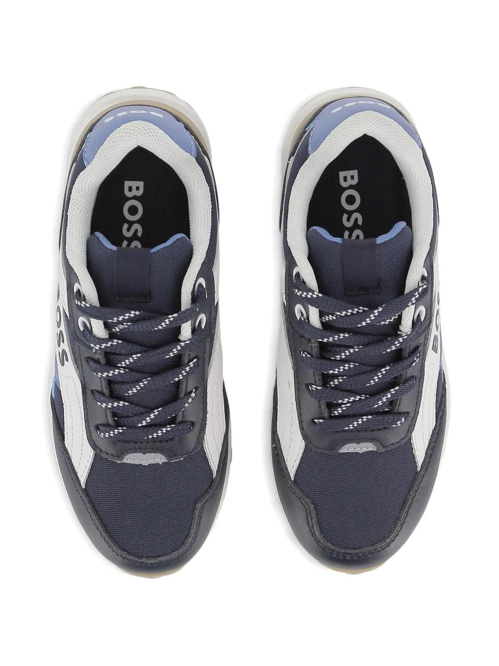 BOSS Kidswear Sneakers met logodetail Blauw
