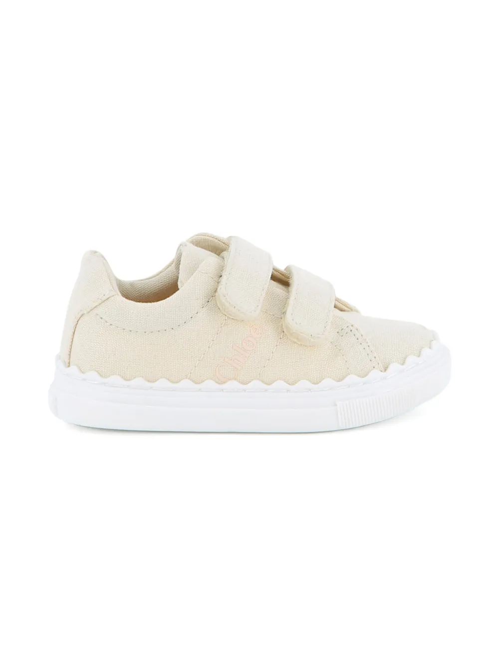 Chlo&eacute; Kids Sneakers met gewelfde bandjes - Beige
