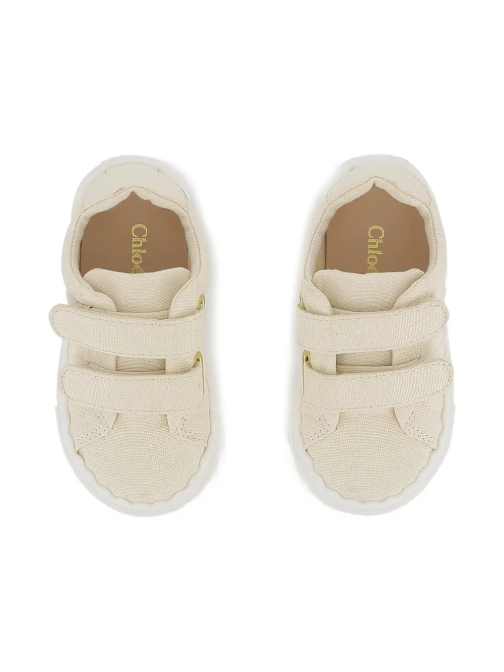Chloé Kids Sneakers met gewelfde bandjes Beige