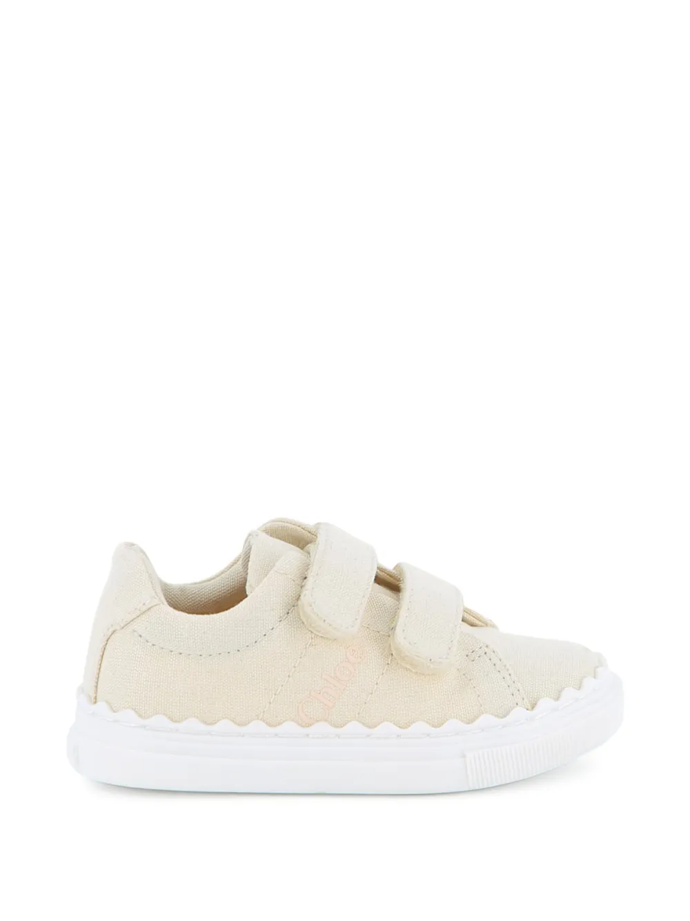  Chloé Kids Scallop-straps Sneakers - Neutrals 