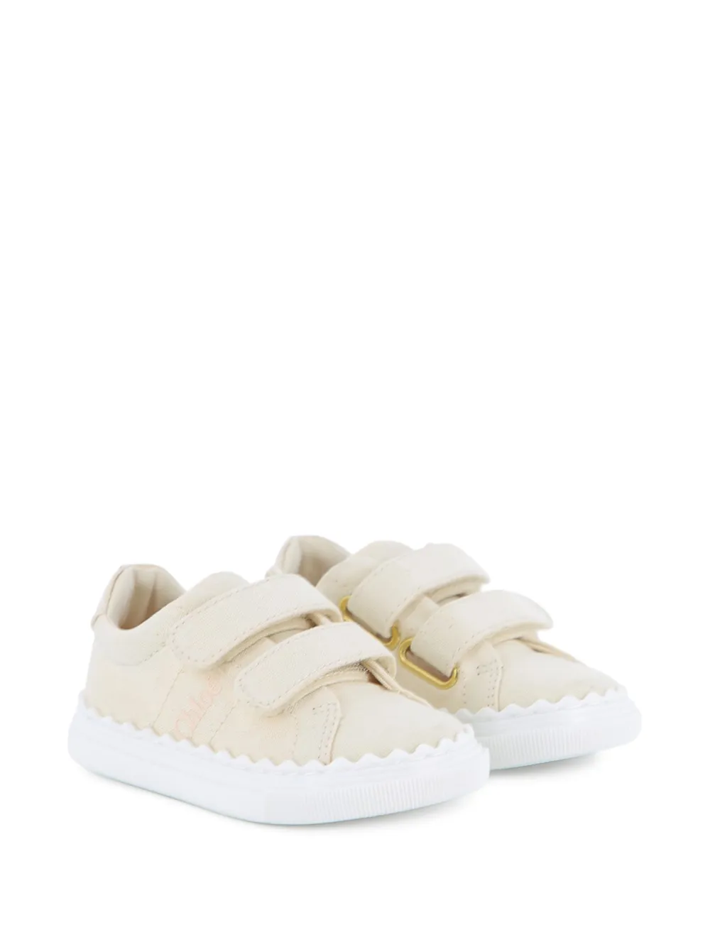 Chloé Kids Sneakers met gewelfde bandjes Beige