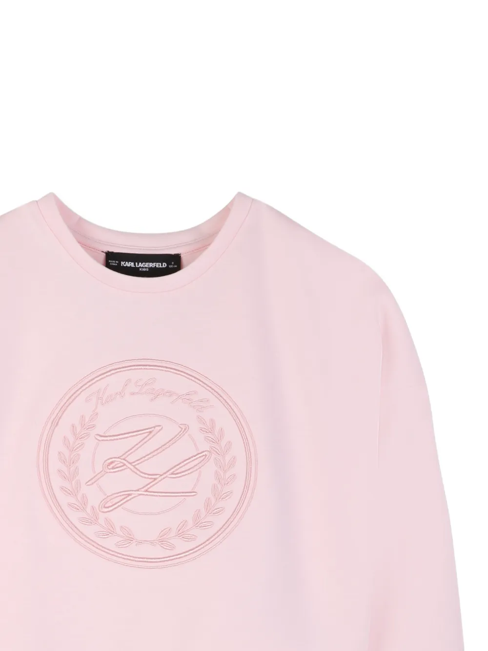 Karl Lagerfeld Kids Sweater met geborduurd logo Roze