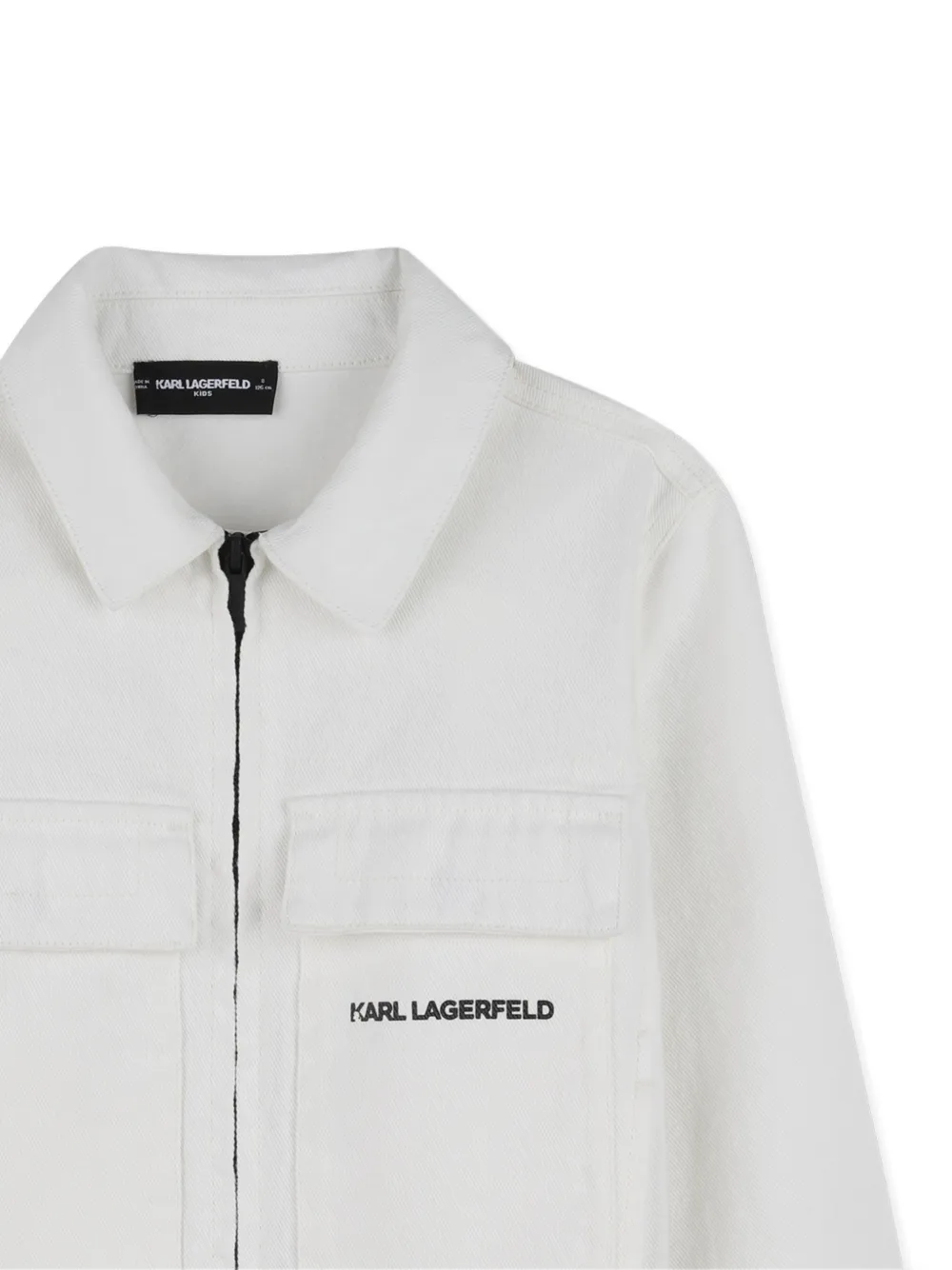 Karl Lagerfeld Kids Spijkerjack met logodetail Wit