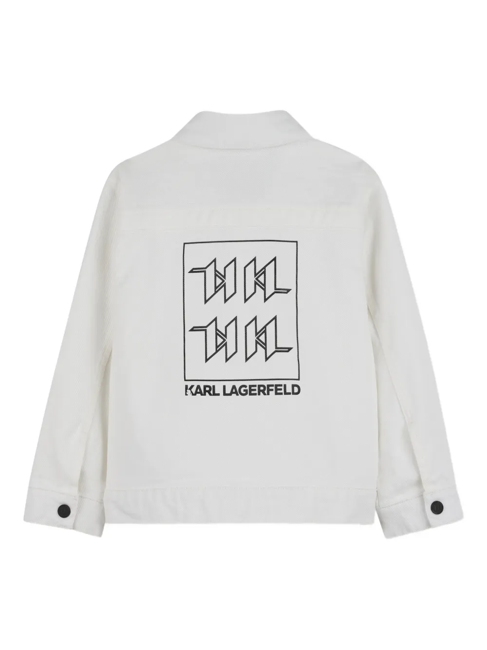 Karl Lagerfeld Kids Spijkerjack met logodetail Wit