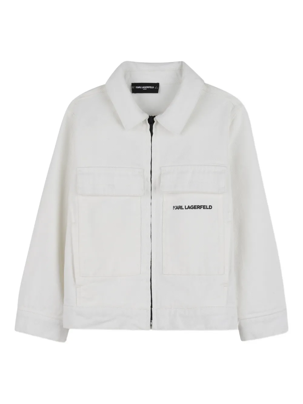 Karl Lagerfeld Kids pocket logo-detail denim jacket - Bianco