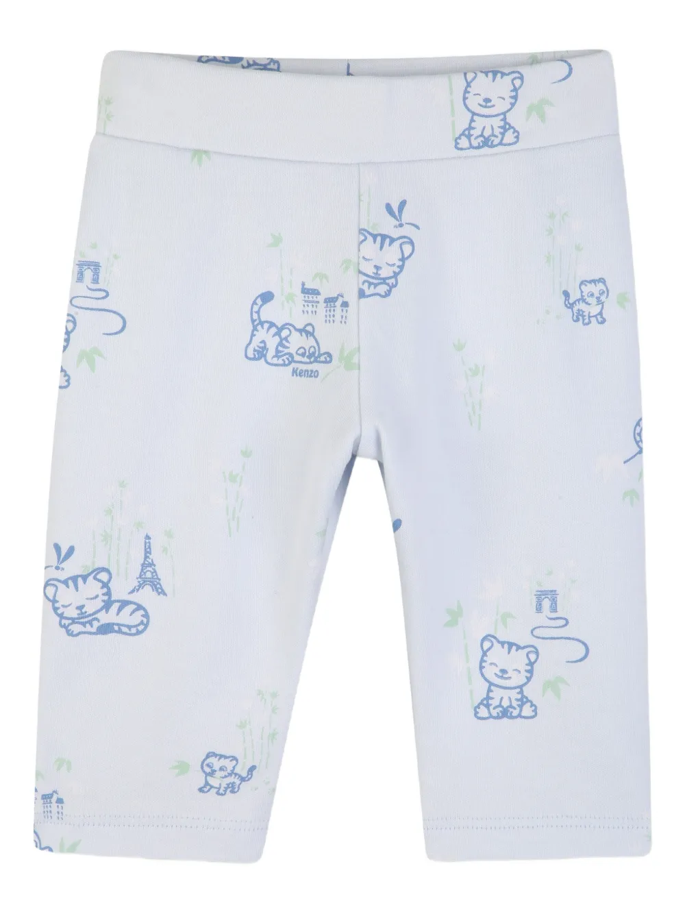 Kenzo Kids Broek en T-shirt met tijgerprint Wit