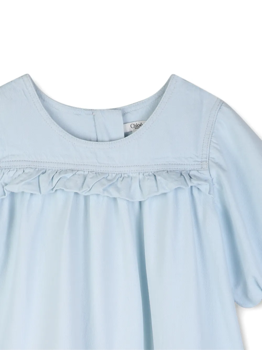 Chloé Kids Jurk met ruches afwerking Blauw
