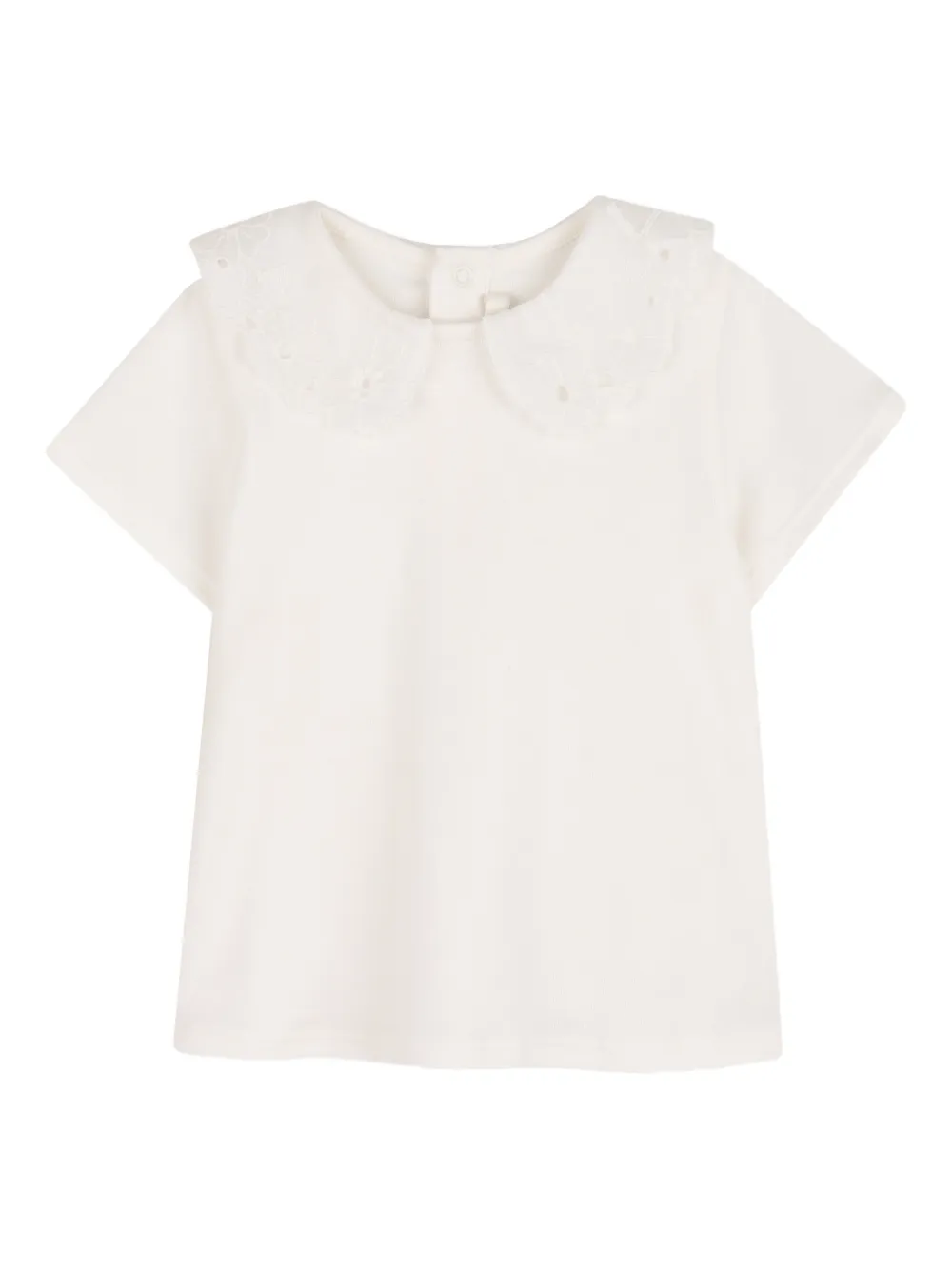 Chloé Kids lace-collar top - Bianco