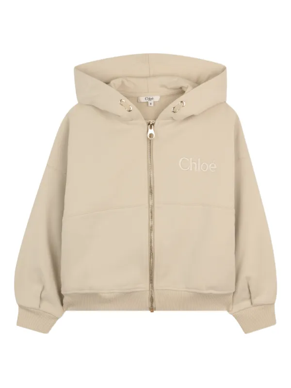 Chloé Kids zip-up Hoodie | Neutrals | FARFETCH