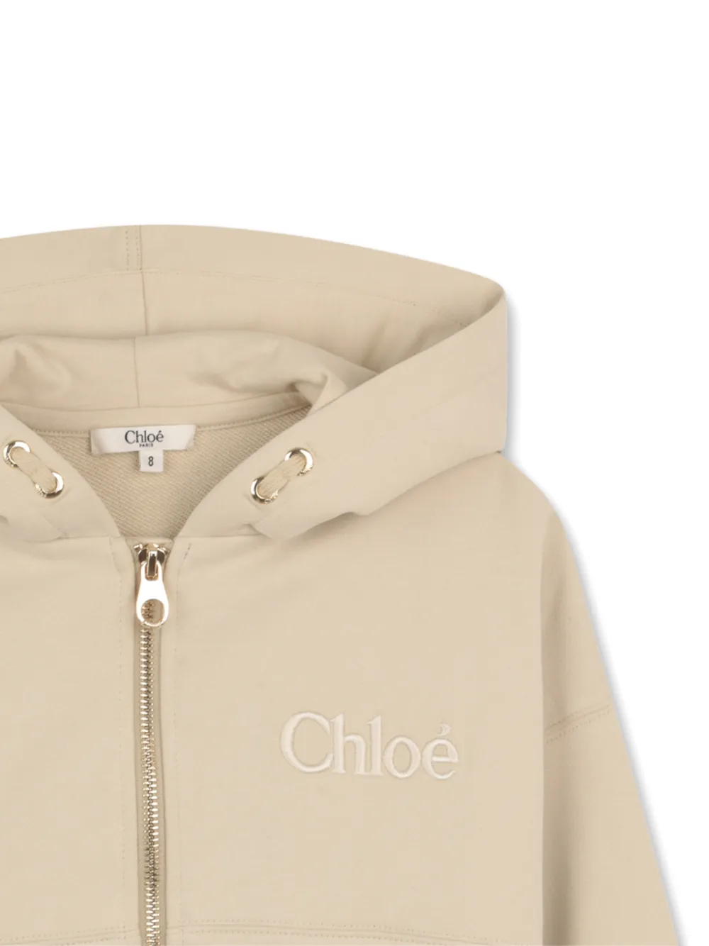 Chloé Kids Hoodie met rits Beige