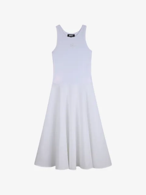 Dkny Kids logo-embroidery flared dress