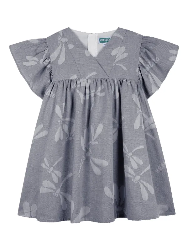 grey kenzo dress Kenzo Branded Sweatshirt Dress Women's Grey