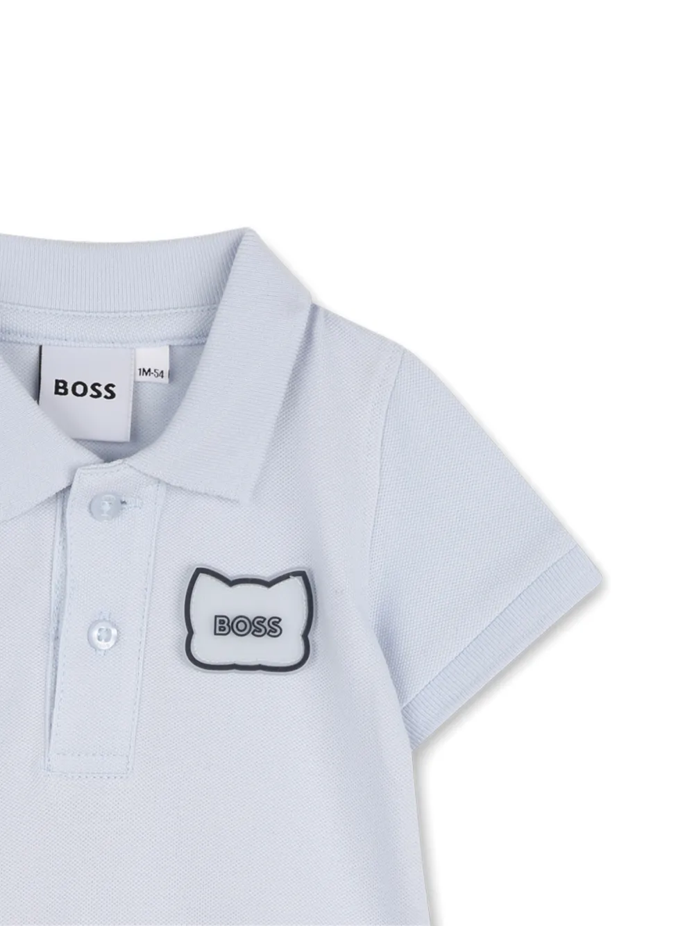 BOSS Kidswear Poloshirt met applicatie Blauw