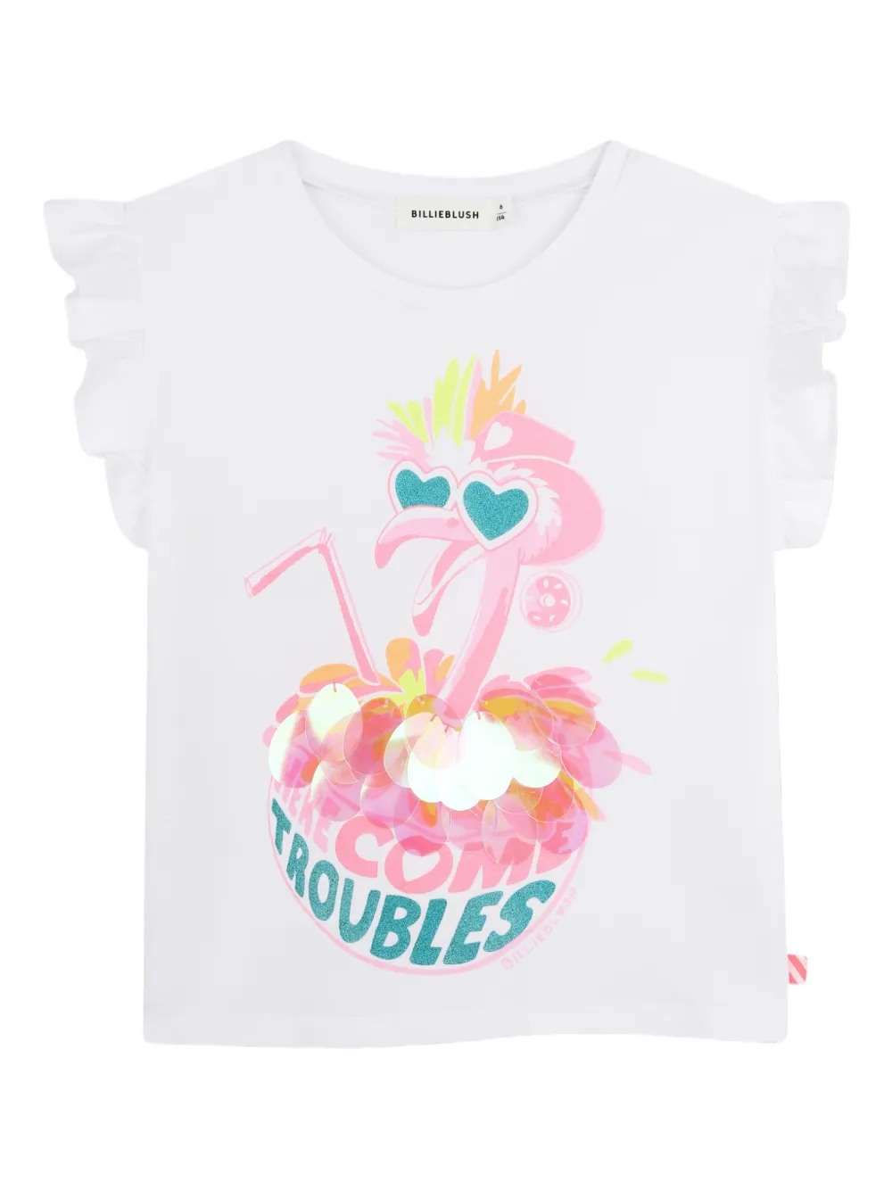 Billieblush Camicia con stampa Flamingo - Bianco