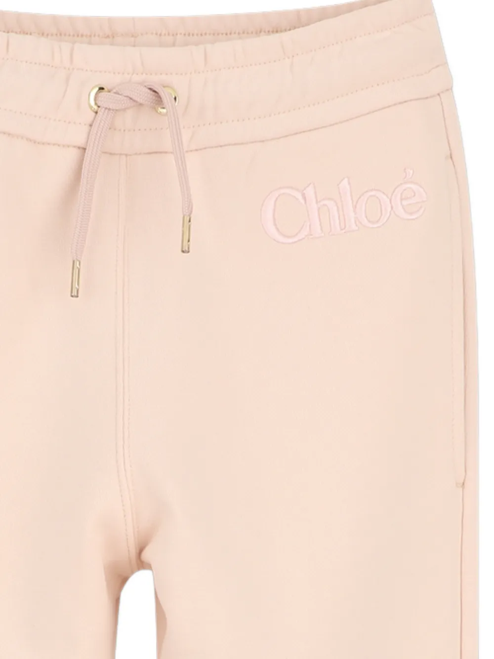  Chloé Kids Drawstring Logo Track Pants - Neutrals 