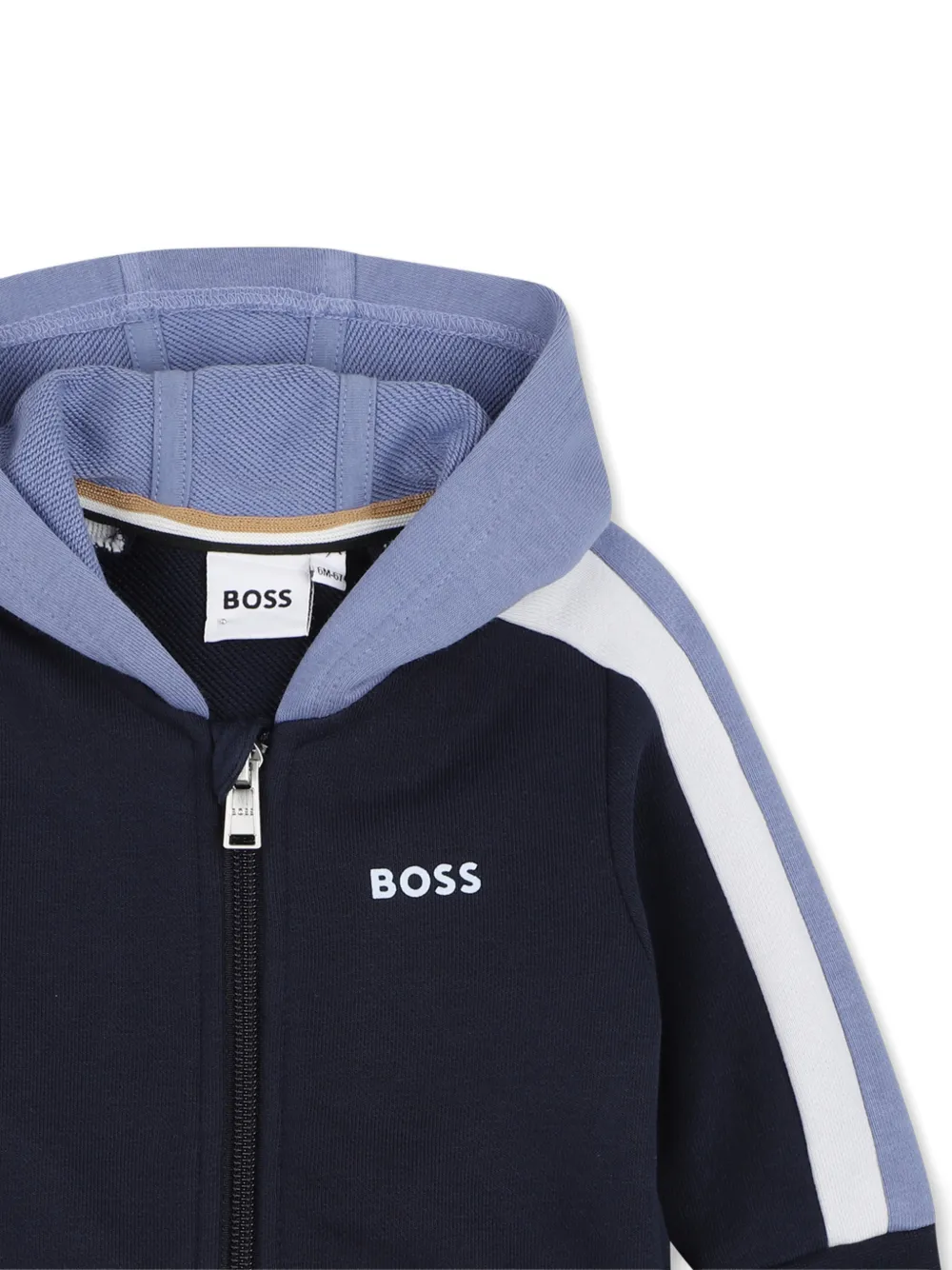 BOSS Kidswear Hoodie met logostreep Blauw
