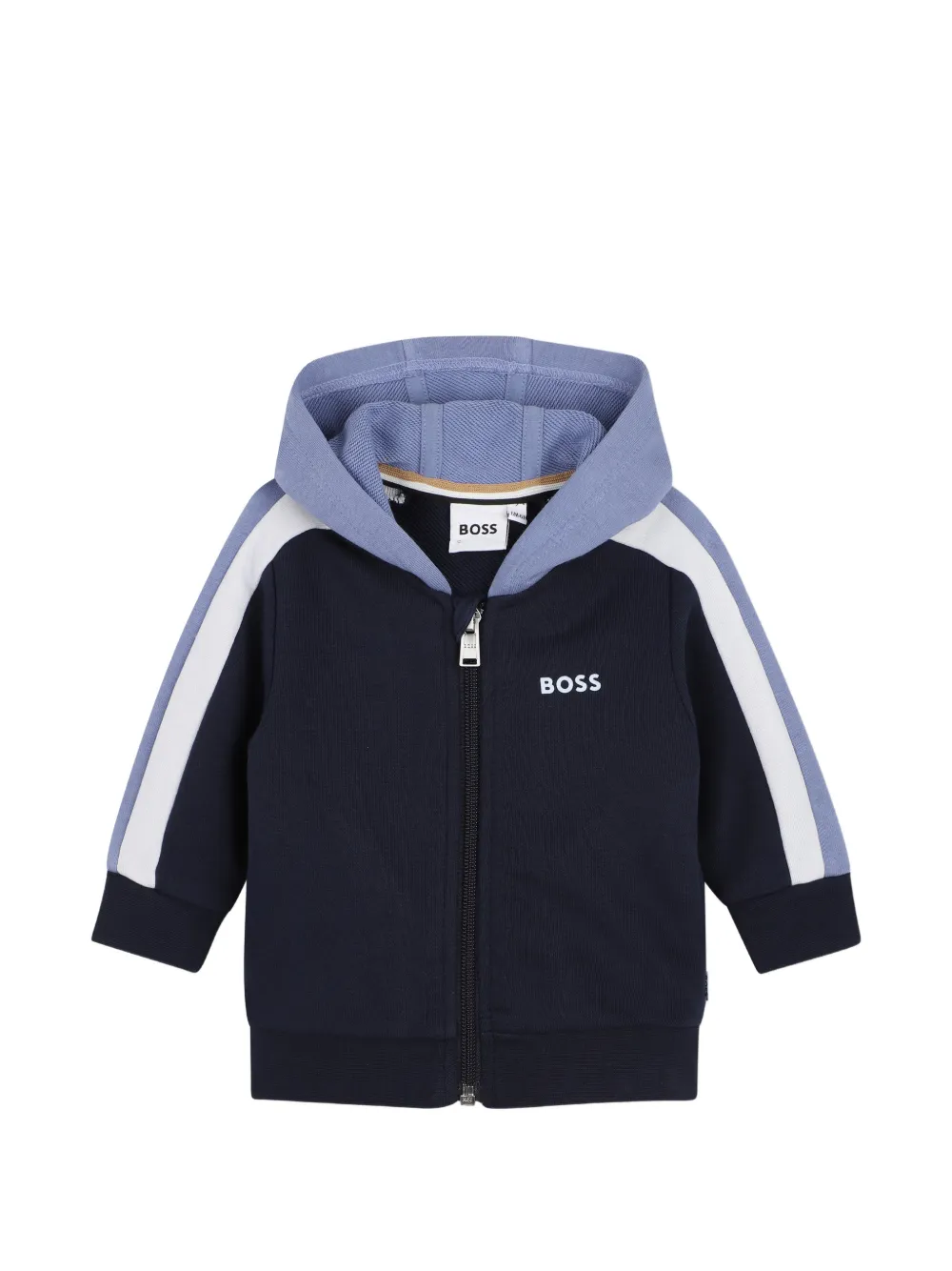 BOSS Kidswear Felpa con logo e cappuccio - Blu
