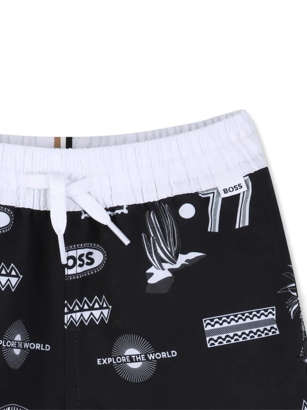 BOSS Kidswear Zwembroek met print Zwart