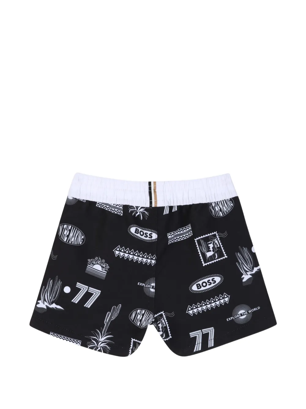 BOSS Kidswear Zwembroek met print Zwart