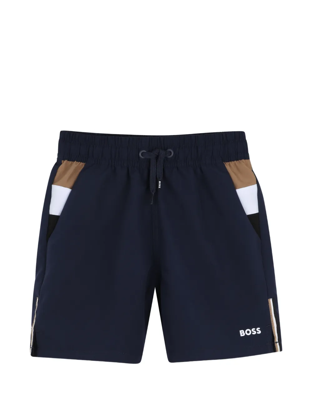 BOSS Kidswear drawstring colour block swimwear - Blu