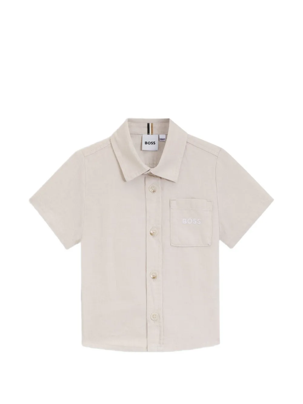 BOSS Kidswear Camicia a maniche corte con taschino - Toni neutri