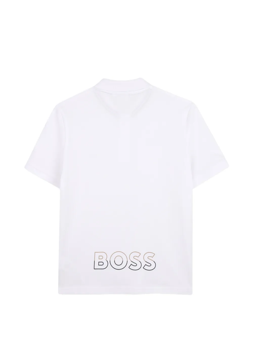 BOSS Kidswear Poloshirt met logoprint Wit