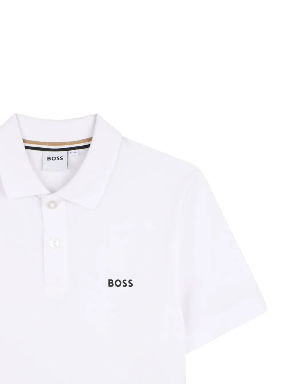 BOSS Kidswear Poloshirt met logoprint Wit