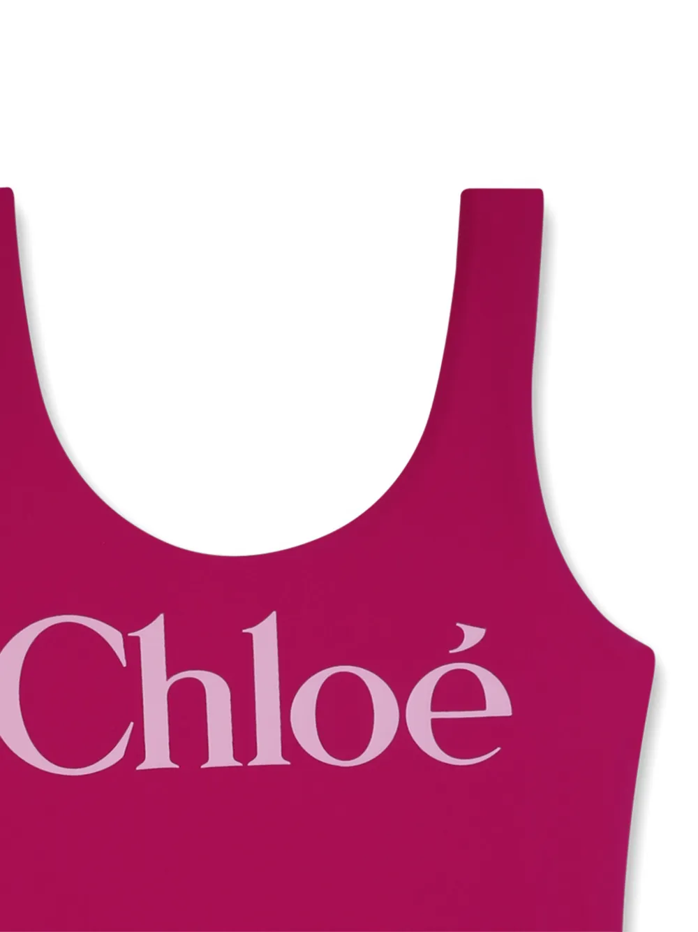  Chloé Kids Logo Print Swimsuit - Pink 