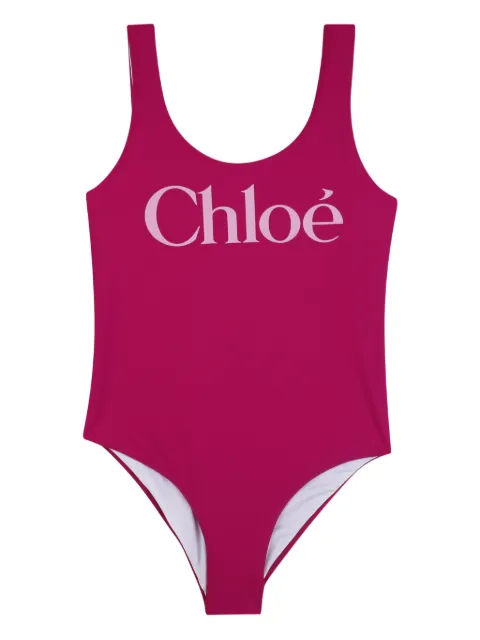 Chloé Kids logo print swimsuit