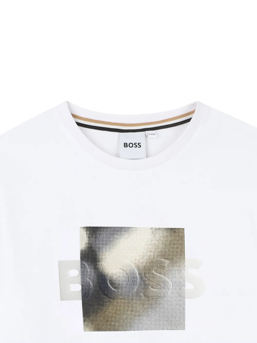 BOSS Kidswear T-shirt met ronde hals en grafische print Wit
