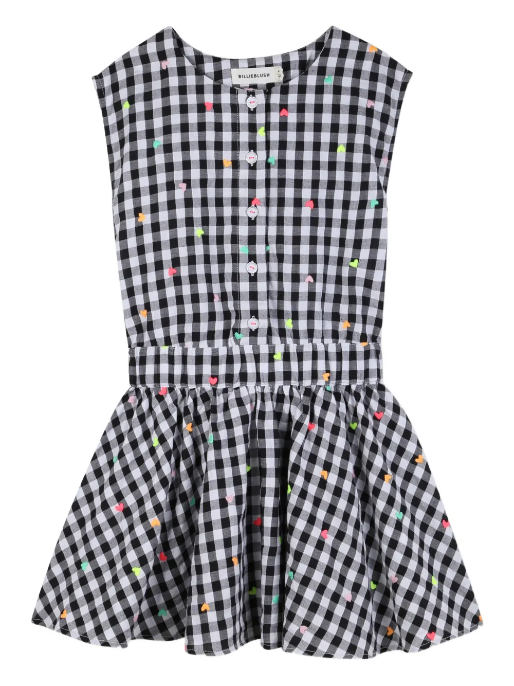 Billieblush Abito smanicato a quadri - Nero