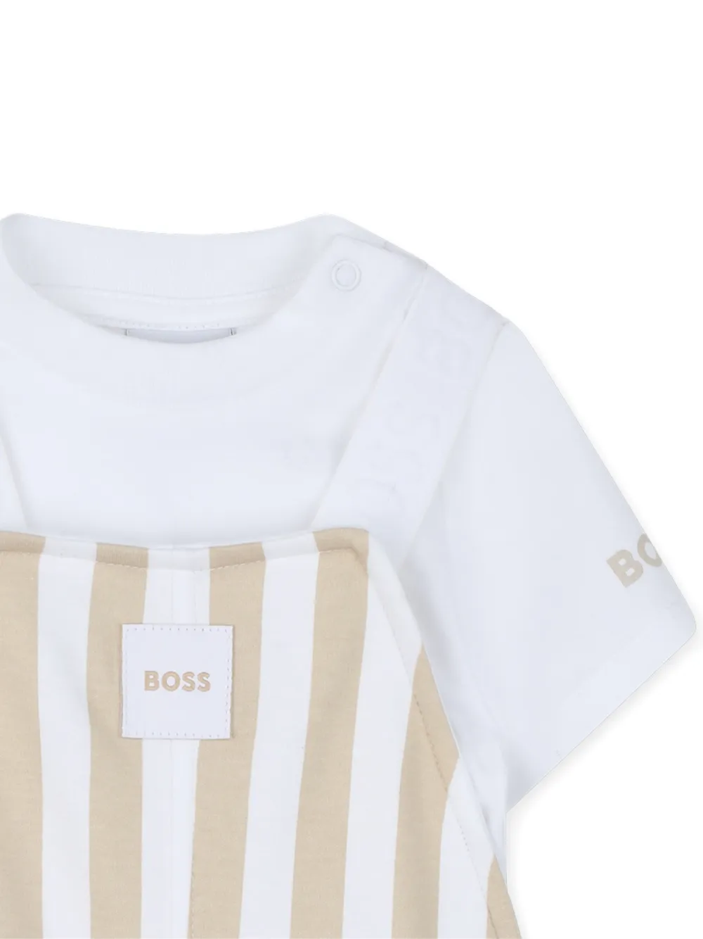 BOSS Kidswear Top broek muts en slabbetje Wit