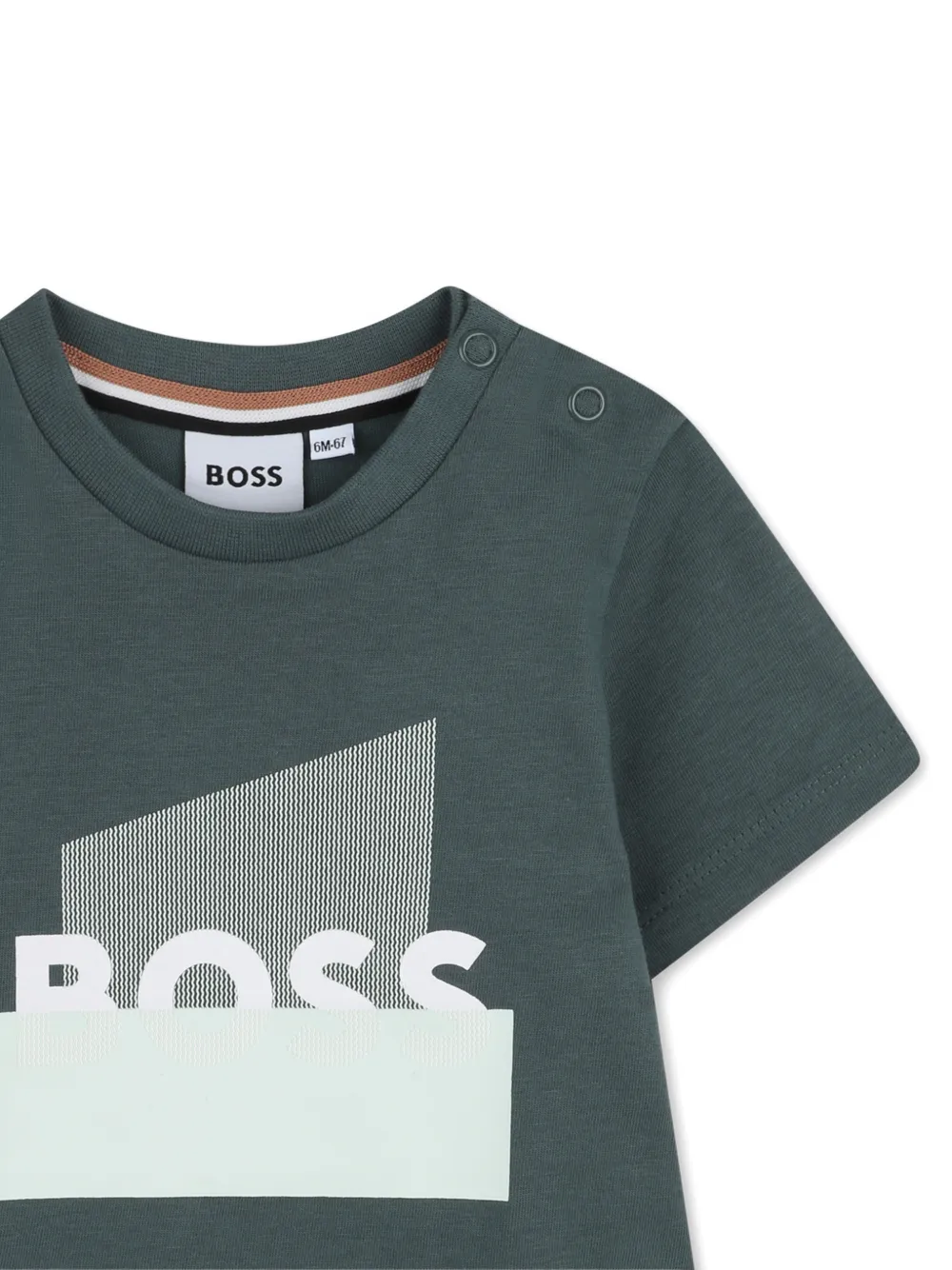 BOSS Kidswear T-shirt met print en ronde hals Groen