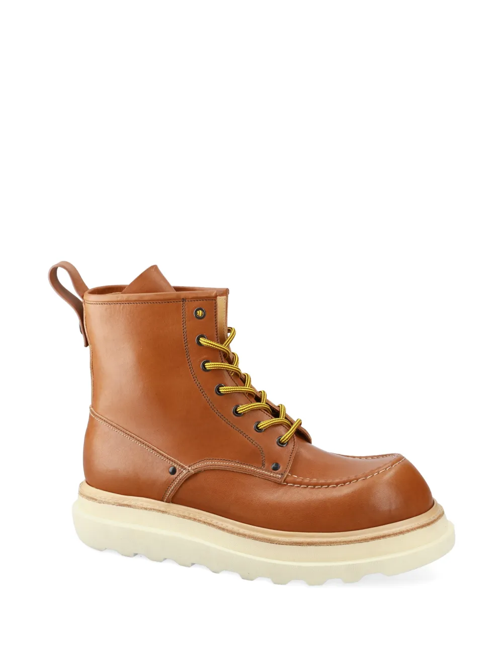 Premiata Leren veterlaarzen Bruin