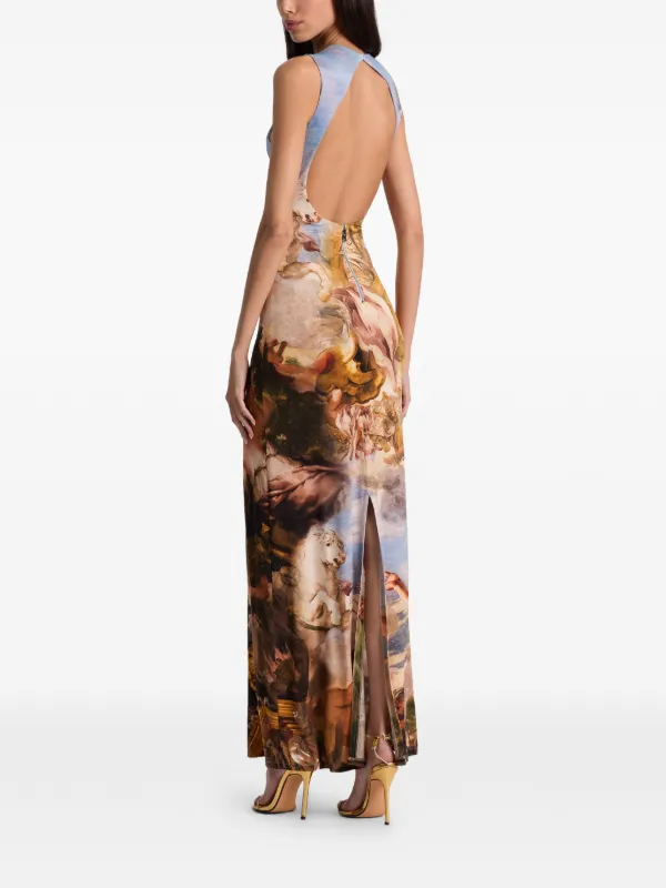 alice and olivia open back dress Alice + Olivia Open Back Sleeveless Maxi Dress | Neutrals
