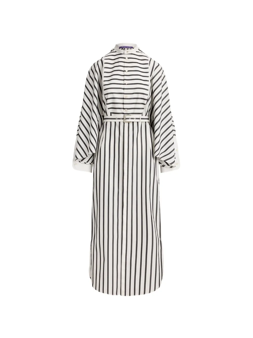Ralph Lauren Collection Abito Juliana a righe con cintura - Nero