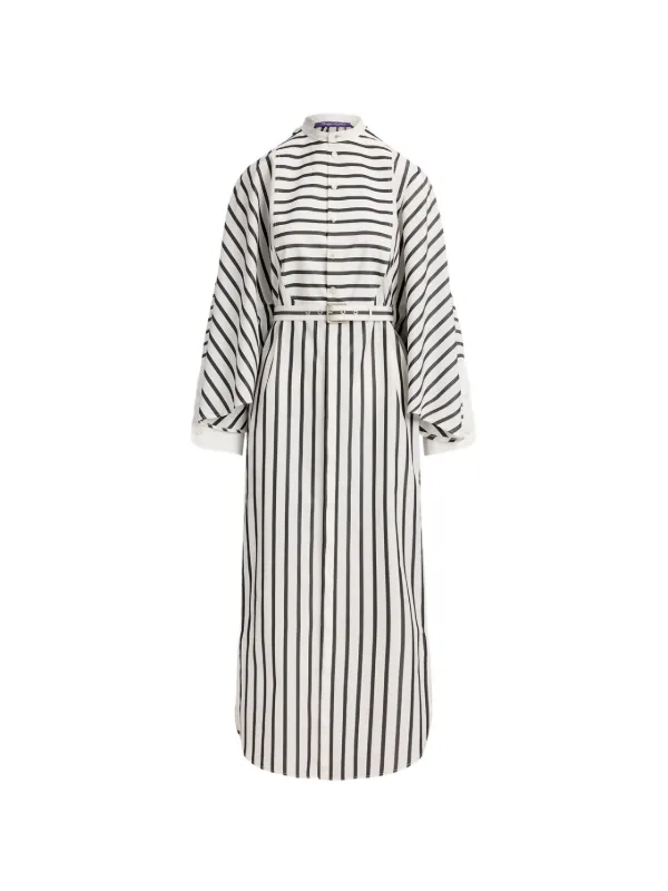 ralph lauren black and white striped dress Ralph Lauren Juliana Striped Belted Dress