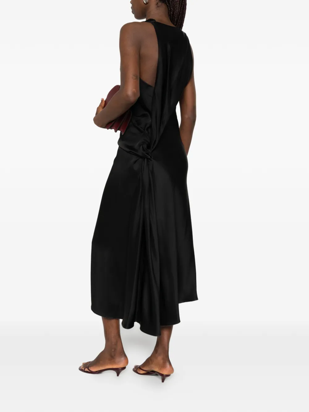 Victoria Beckham Midi-jurk met gedraaid detail Zwart