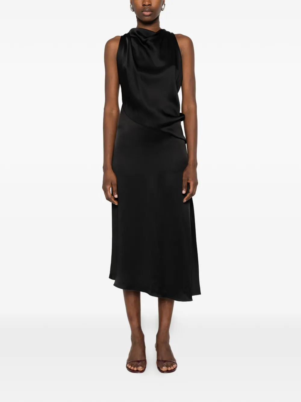 Victoria Beckham Midi-jurk met gedraaid detail Zwart