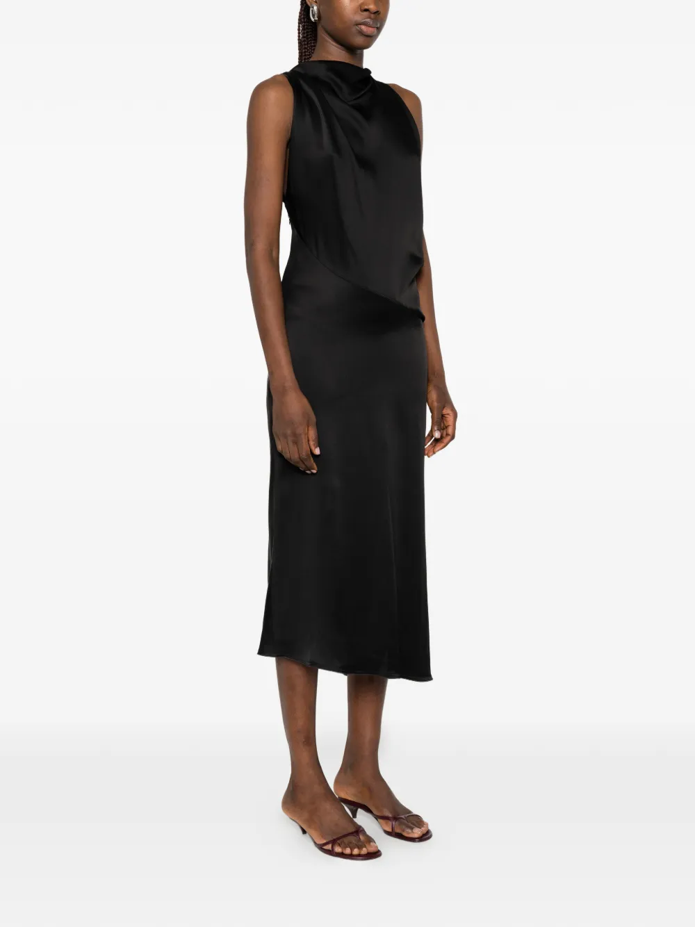 Victoria Beckham Midi-jurk met gedraaid detail Zwart