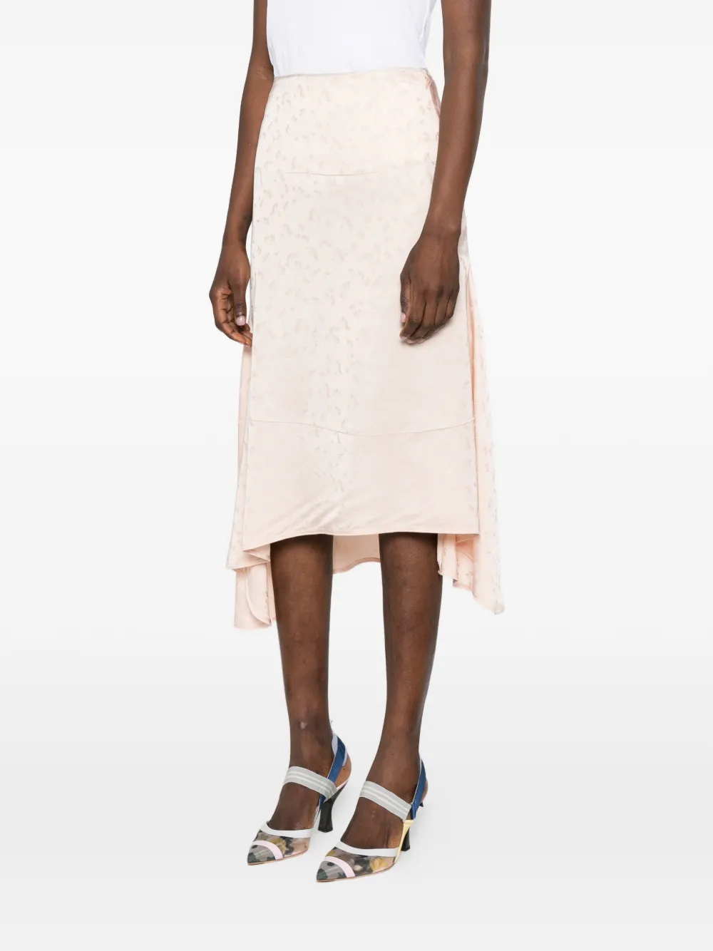Victoria Beckham Midi-rok met bloemenprint Roze